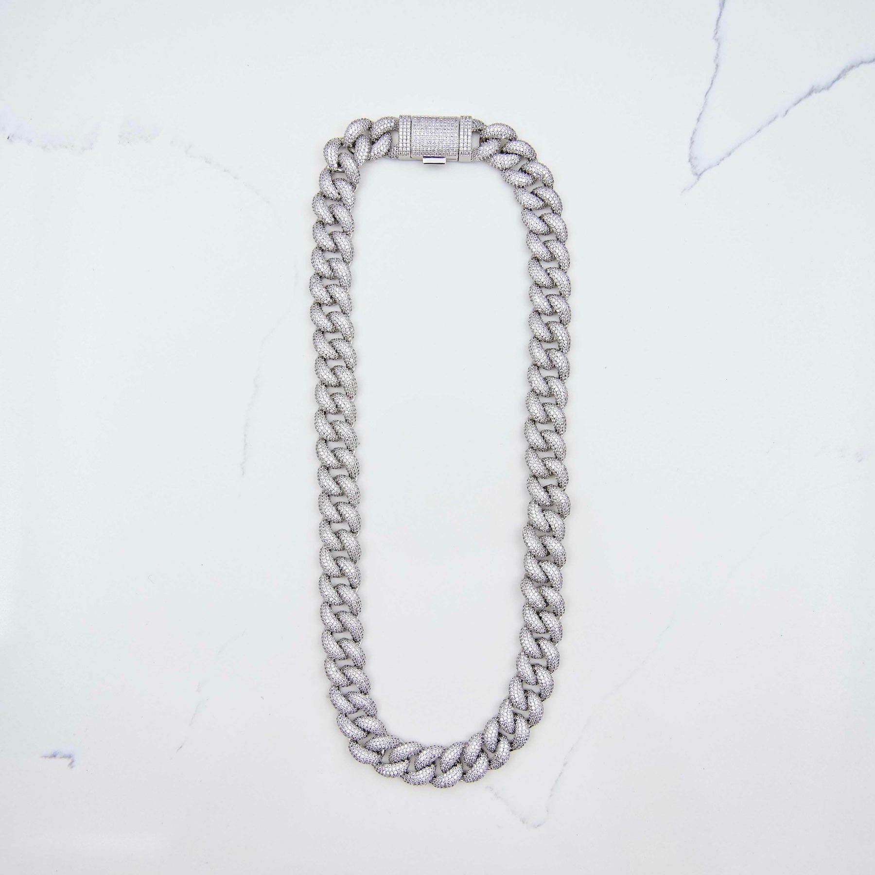Iced Miami Cuban Link Silver (14mm) • LUMINARY