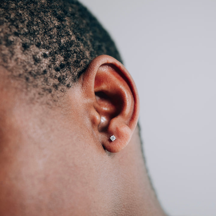 925 Silver Round Micro Stud Earrings - Silver (3mm) (Pair)