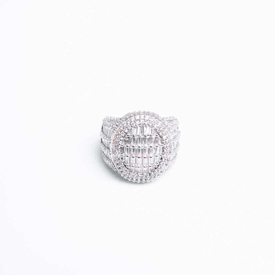Iced Apex Baguette Ring