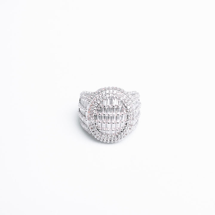 Iced Apex Baguette Ring