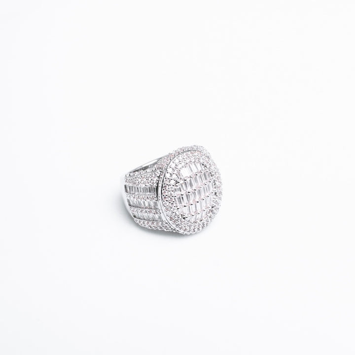Iced Apex Baguette Ring