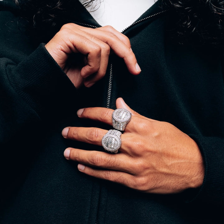 Iced Apex Baguette Ring