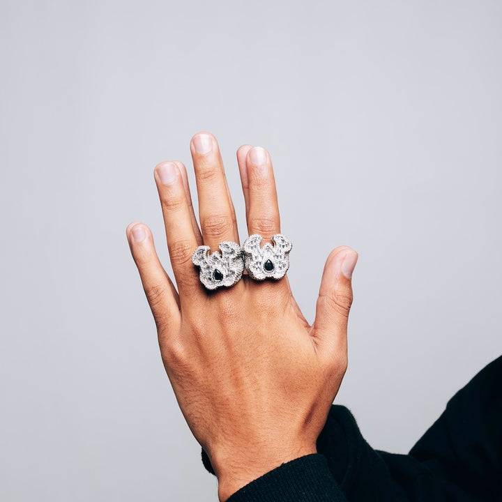 Iced Monarch Ring - Silver