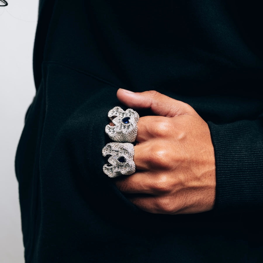 Iced Monarch Ring - Silver