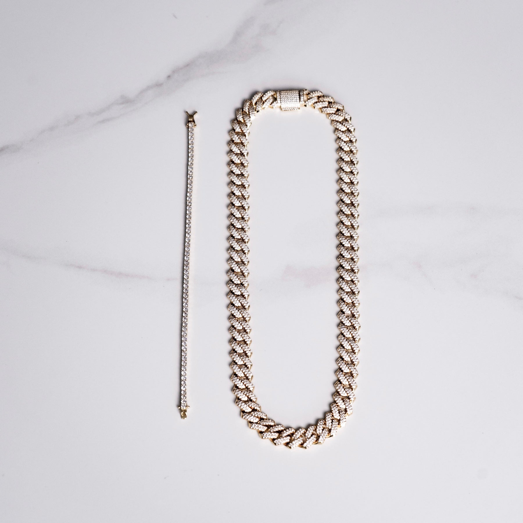 Iced Prong Link Chain Tennis Bracelet Bundle LUMINARY