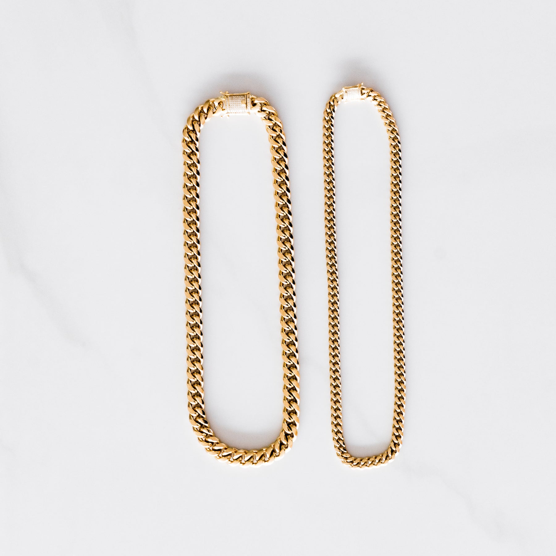 Miami Cuban Link Chain w/ Box Clasp Bundle • LUMINARY