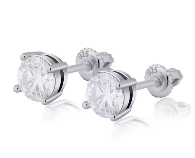 925 Silver Round Micro Stud Earrings - Silver (3mm) (Pair)