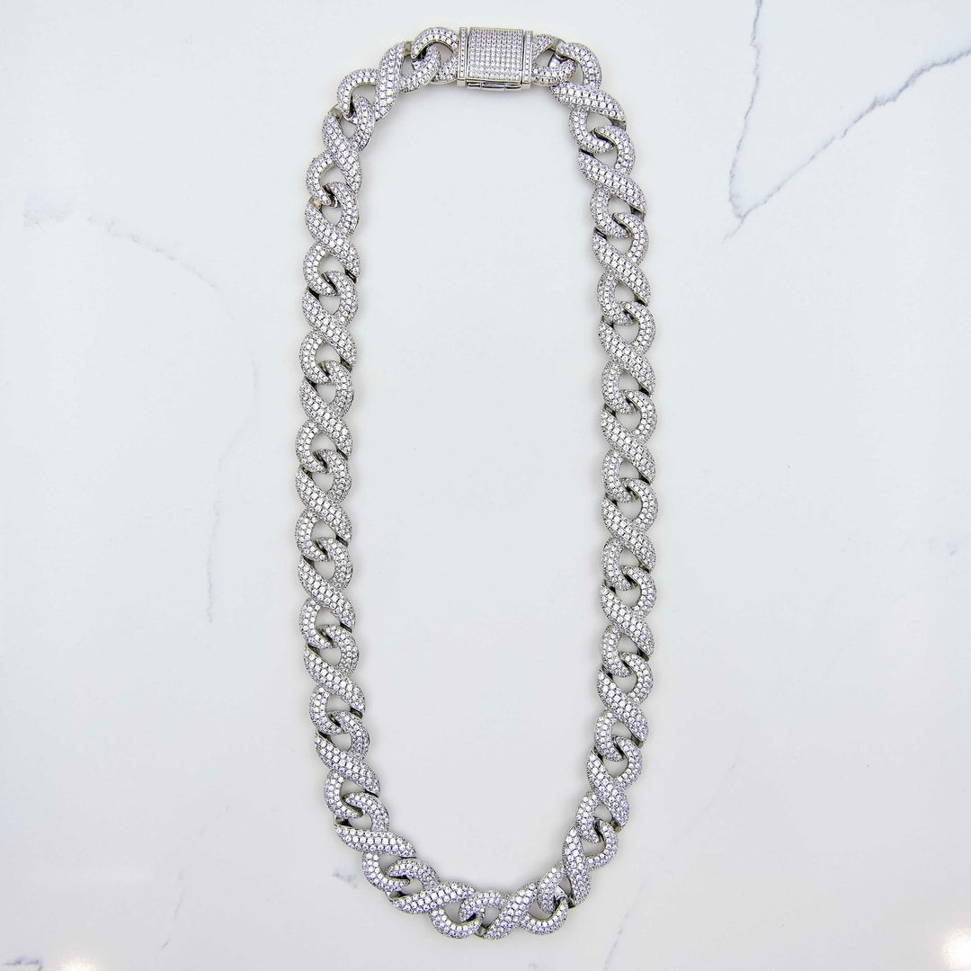 Iced Infinity Chain Link Silver (15mm) • LUMINARY